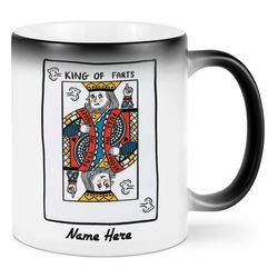 king of farts mug funny gifts for husband, boyfriend, partner, funny personalized mugs for him on birthday christmas val