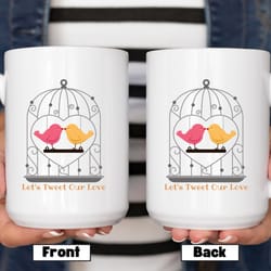 lets tweet our love, valentines day gift, couples mug, love message, vuedelavie, love letter, tweeting love