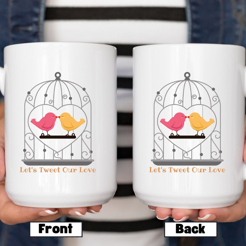 Lets Tweet Our Love, Valentines Day Gift, Couples Mug, Love Message, Vuedelavie, Love Letter, Tweeting Love - Bluefink.jpg