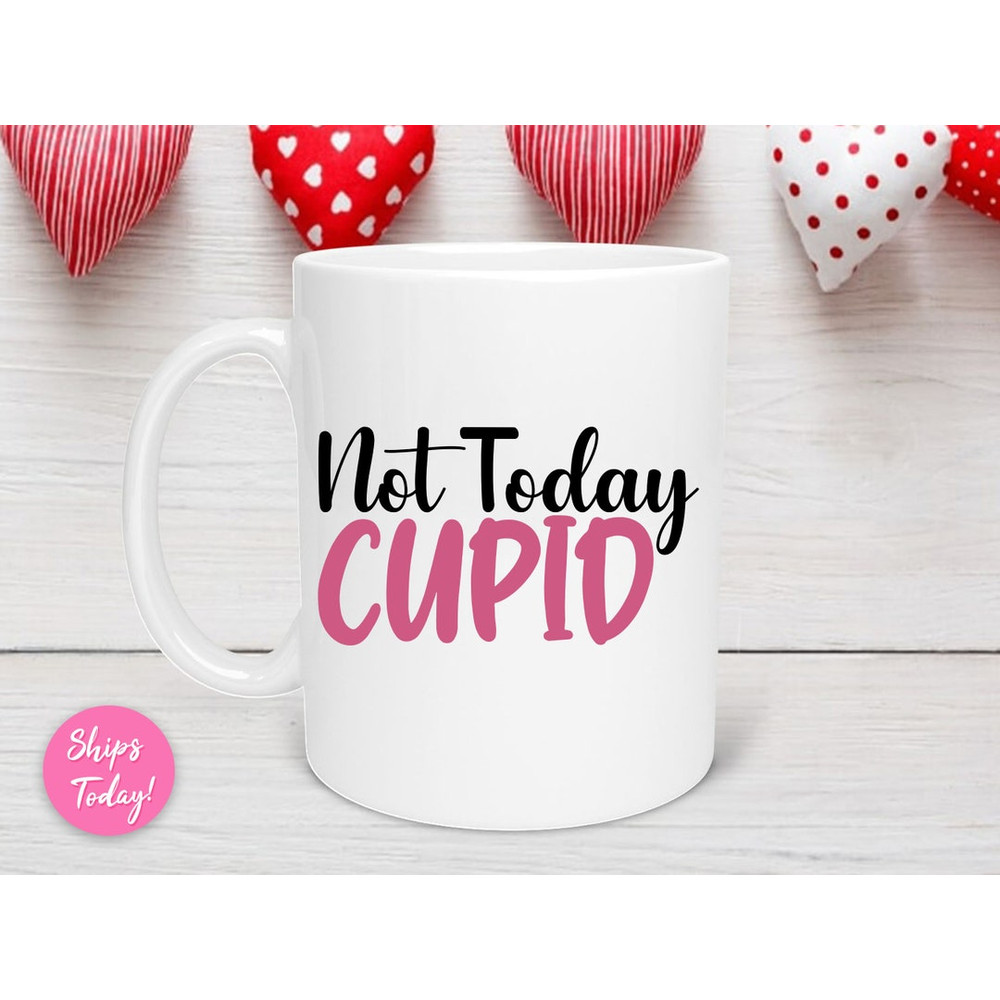 Not Today Cupid Romantic Mug, Couples Gifts, Valentines Day Mug, Valentine's Day Mug, Gift for GirlfriendBoyfriend - Bluefink.jpg