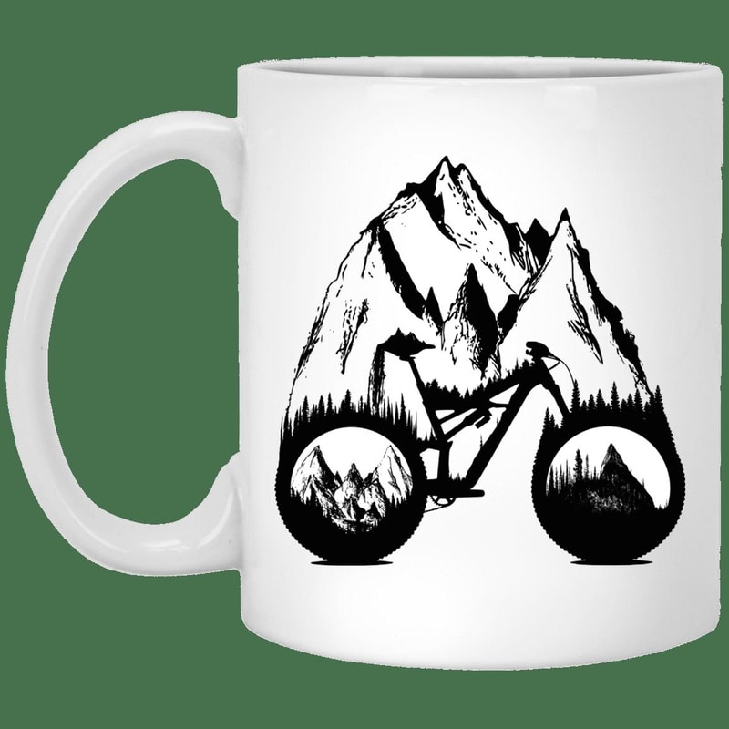 One With Nature Mountain Bike Mug Gifts for Friends, Gifts for Valentine Day, Coulpe Gifts - Bluefink.jpg