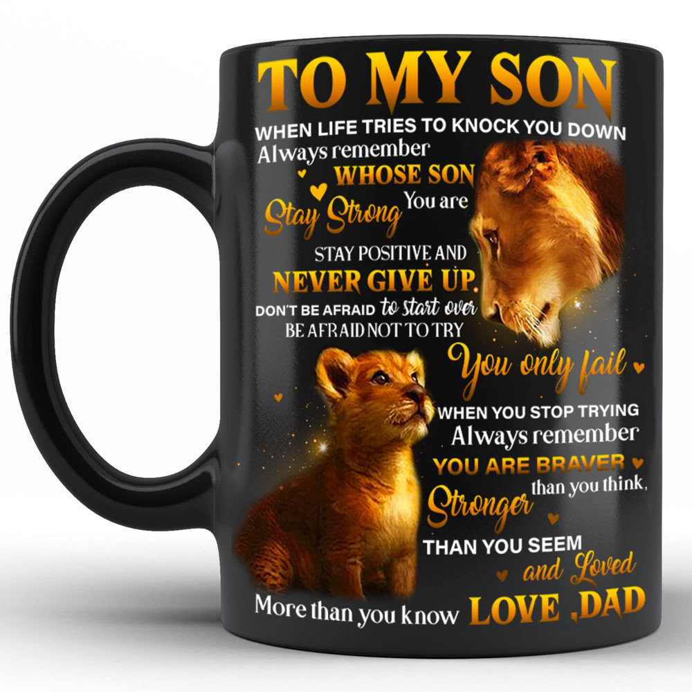 Never Forget That I Love You Mug To My Son From Dad Coffee Mug - Bluefink.jpg