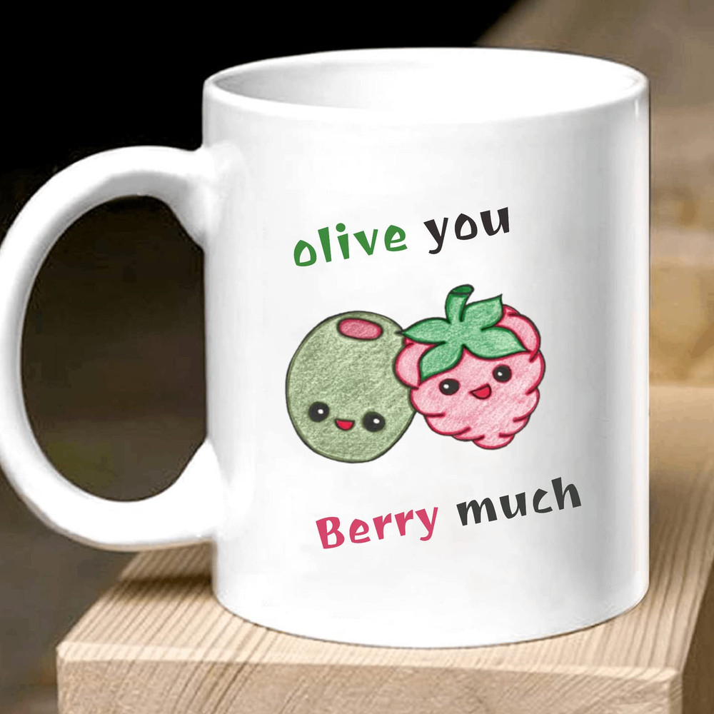 Olive You Berry Much Valentine Mug For Husband Wife Couples Fiance Boyfriend Girlfriend For Valentine's Day Gifts - Bluefink.jpg