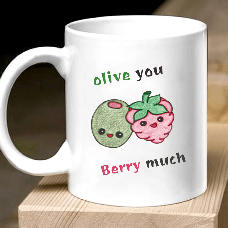 Olive You Berry Much Valentine Mug For Husband Wife Couples Fiance Boyfriend Girlfriend For Valentine's Day Gifts - Bluefink.jpg