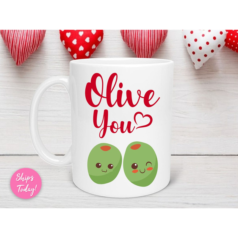 Olive You Valentine's Day Mug, Valentine's Day Mug for Girlfriend from Boyfriend, Valentines Day Mug, Gift for HusbandWife - Bluefink.jpg