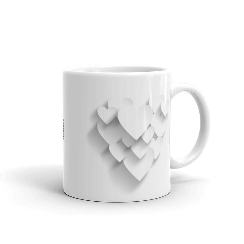 Paper Hearts Valentine's Day Coffee Mug, Valentine Mug, Valentines Day Gift For Her - Bluefink.jpg