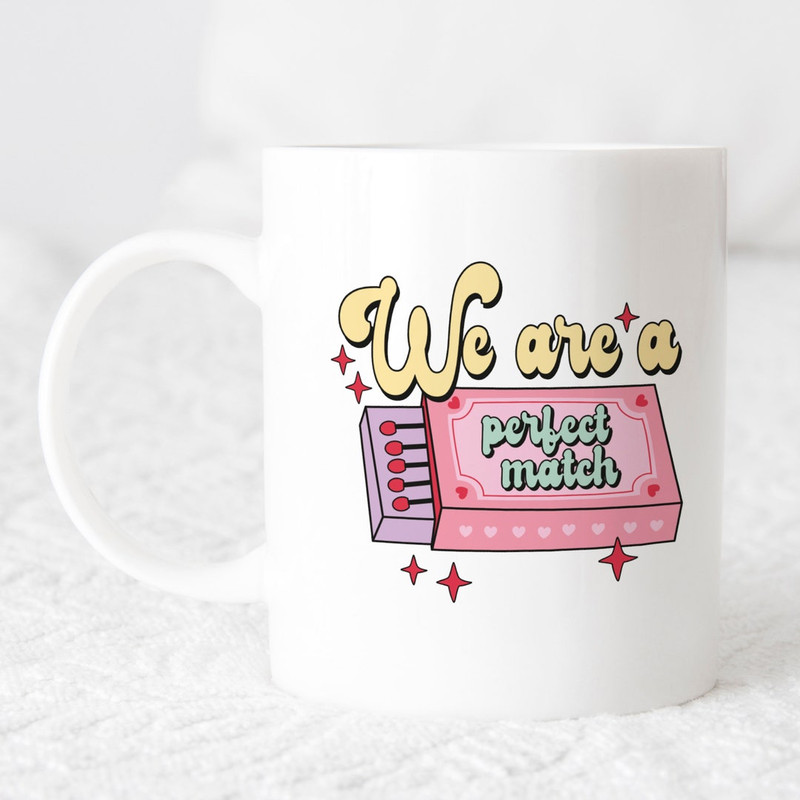 Perfect Match Valentines Mug Gift Pastel Design Valentines Mug Valentines Gift For Girlfriend Perfect Match Mug - Bluefink.jpg