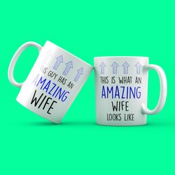 personalised couples mugs, funny valentines day gift for husband
