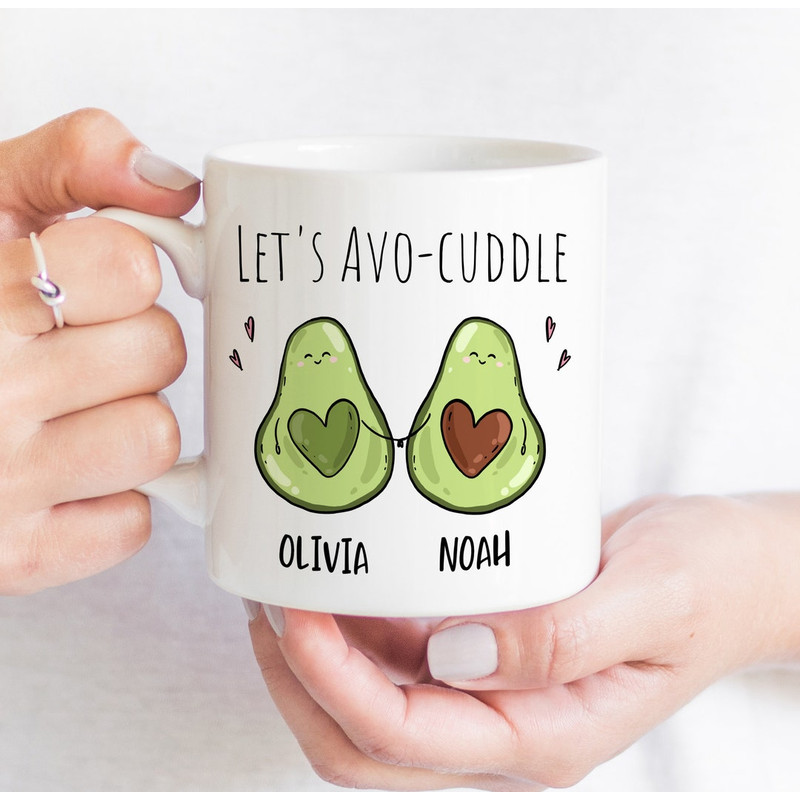 Personalised Let's Avo-Cuddle Couple Mug With Names , Valentine's Day Gift For Her Him Wife - Bluefink.jpg
