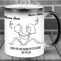 personalized funny couple color changing mug thank you for making my dik hard not my life naughty unique funny gifts for