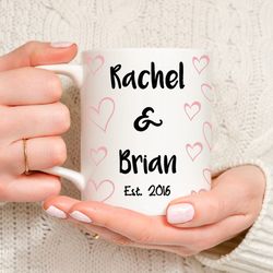 personalized valentine mug custom valentine mug marriage date mug custom names mug est valentine coffee mug