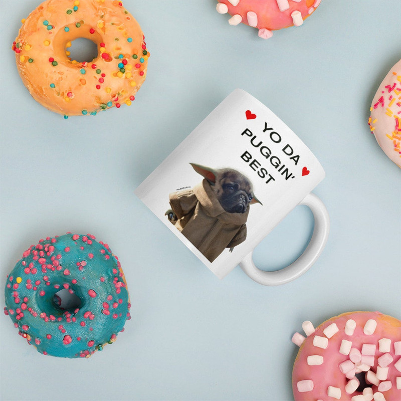 Pug Dog Valentines Day Mug, Cute Dog Mug For Loved One, White Glossy Mug, Yo Da Puggin Best, Funny Gift - Bluefink.jpg
