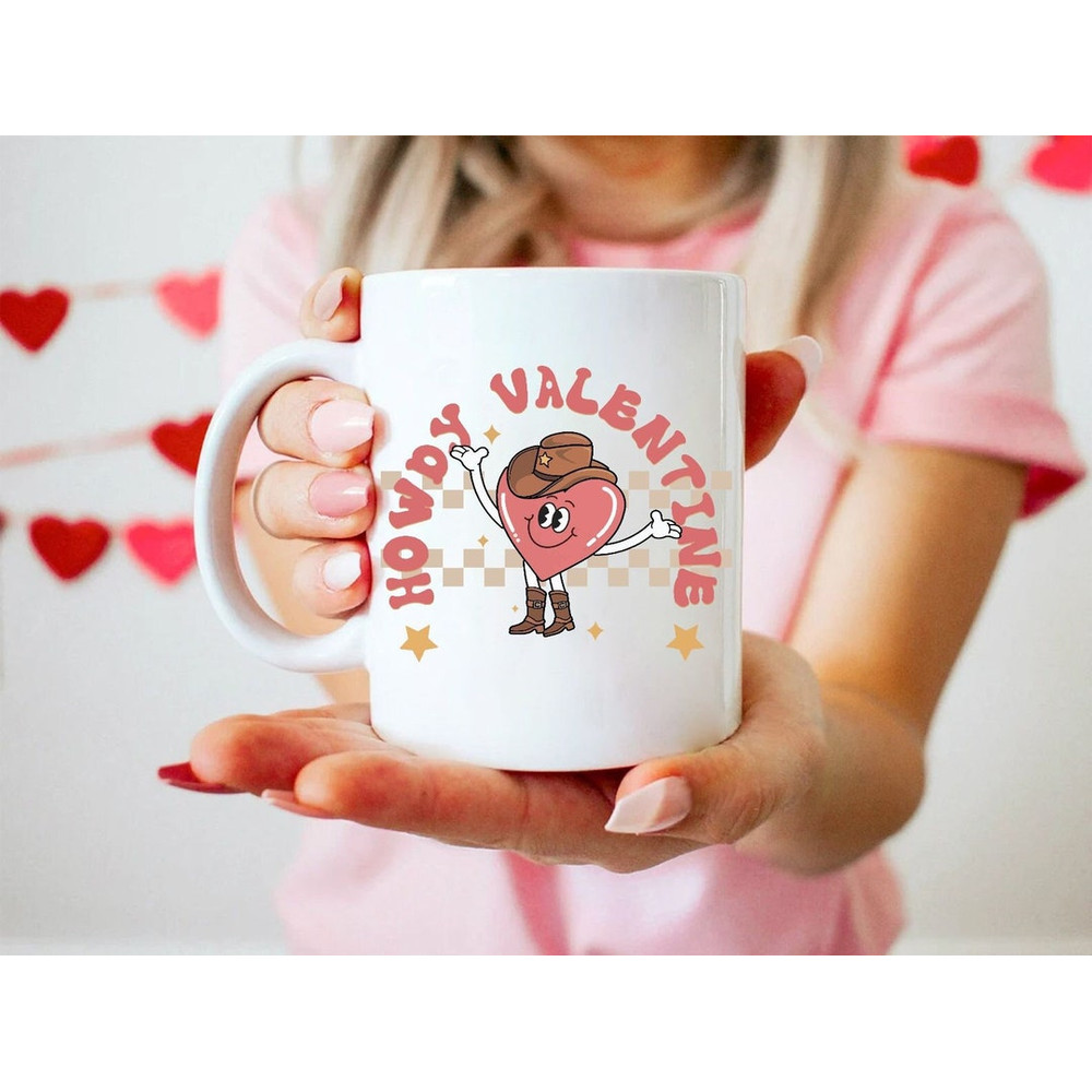 Retro Howdy Valentine Mug, Valentines Day Mug, Western Cowboy Xoxo Love Mug, Gift For Her, Couple Gift, Gift For Valentines - Bluefink.jpg