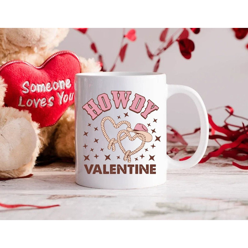 Retro Howdy Valentine Mug, Valentines Day Mug, Western Cowboy Xoxo Love Mug, Gift For Her, Couple Gift - Bluefink.jpg