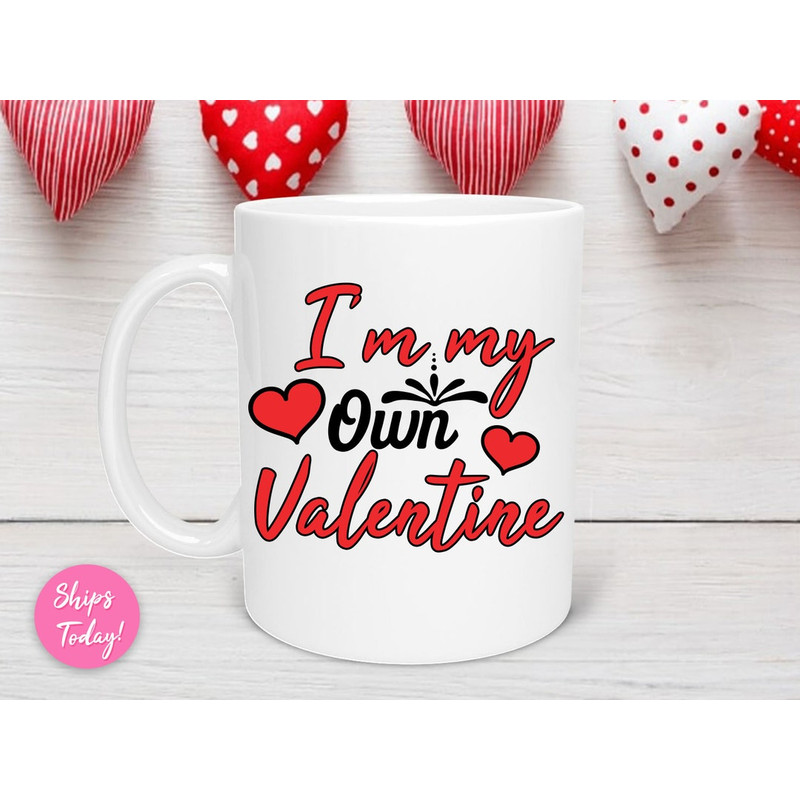 Single Valentine's Day Mug, Single Valentines, Anti Valentines Day, Valentines Day Gift, Single Mug, Anti Valentine Mug - Bluefink.jpg