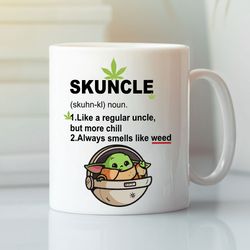 skuncle definition baby yoda mug