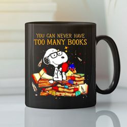 snoopy you can never have too many books mug