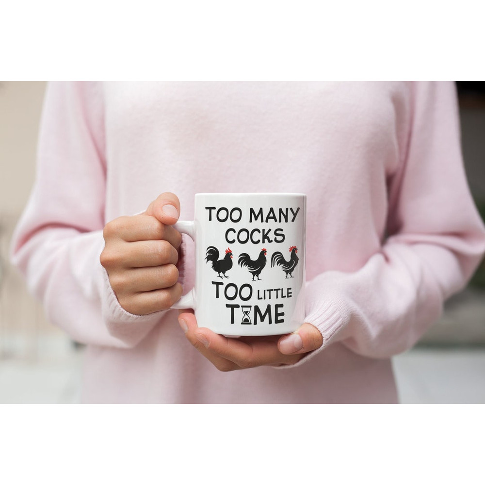 Too Many Cocks Too Little Time Valentine Mug - Naughty Valentine Mug - Funny Valentine Mug - Valentine For Her - Bluefink.jpg