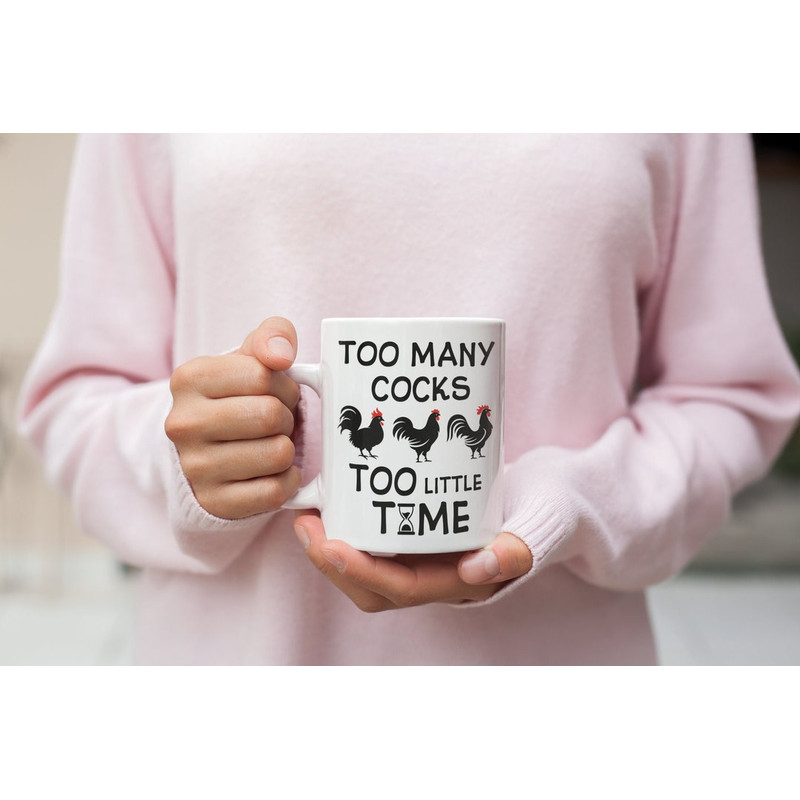 Too Many Cocks Too Little Time Valentine Mug - Naughty Valentine Mug - Funny Valentine Mug - Valentine For Her - Bluefink.jpg