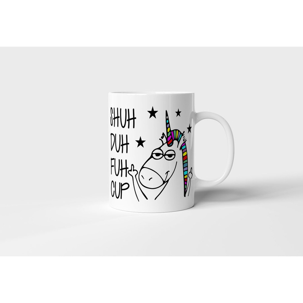 Unicorn Mug, Profanity Mug, Shuh Duh Fuh Cup, Ceramic Mug, Mug, Gift For Her, Gift For Friend, Mug - Bluefink.jpg