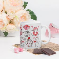 valentine cat mug heart kitty mug i love you mug valentines day gift cat mom cat dad gift cat lover mug girlfriend