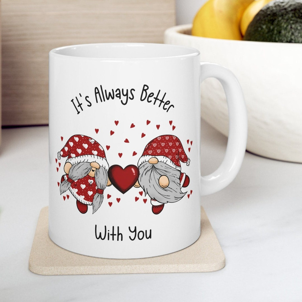 Valentine Gnome Mug, Valentines Day Mug, Funny Valentine Mug, Gnome Coffee Mug, Happy Valentines Day, Gnome Gifts - Bluefink.jpg