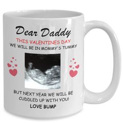 valentines day gift for daddy, customized coffee mug from babies, bumps gift for dad, twins pregnant coffee cup