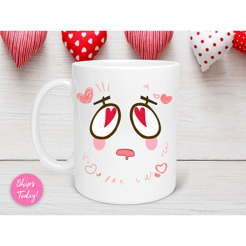Valentines Mug, Funny Face Valentine's Mug, Valentine Gift, Gift for Friend Valentine, Coworker Valentine, Coffee Lover Mug - Bluefink.jpg