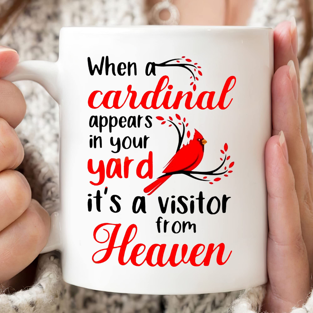 When A Cardinal Appears In Your Yard Mug, Cardinal Mug, Memorial Mug, Memorial Gifts For Her For Him, Gifts For Family For Friend, Heaven Gifts - Bluefink.jpg