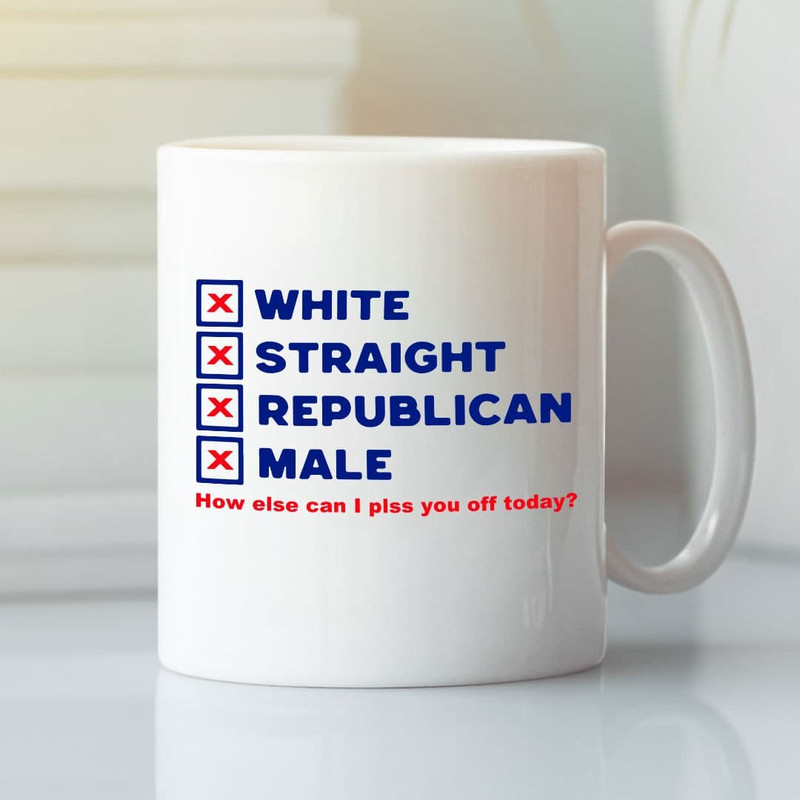 White Straight Republican Male Coffee Mug Republican Mug - Bluefink.jpg