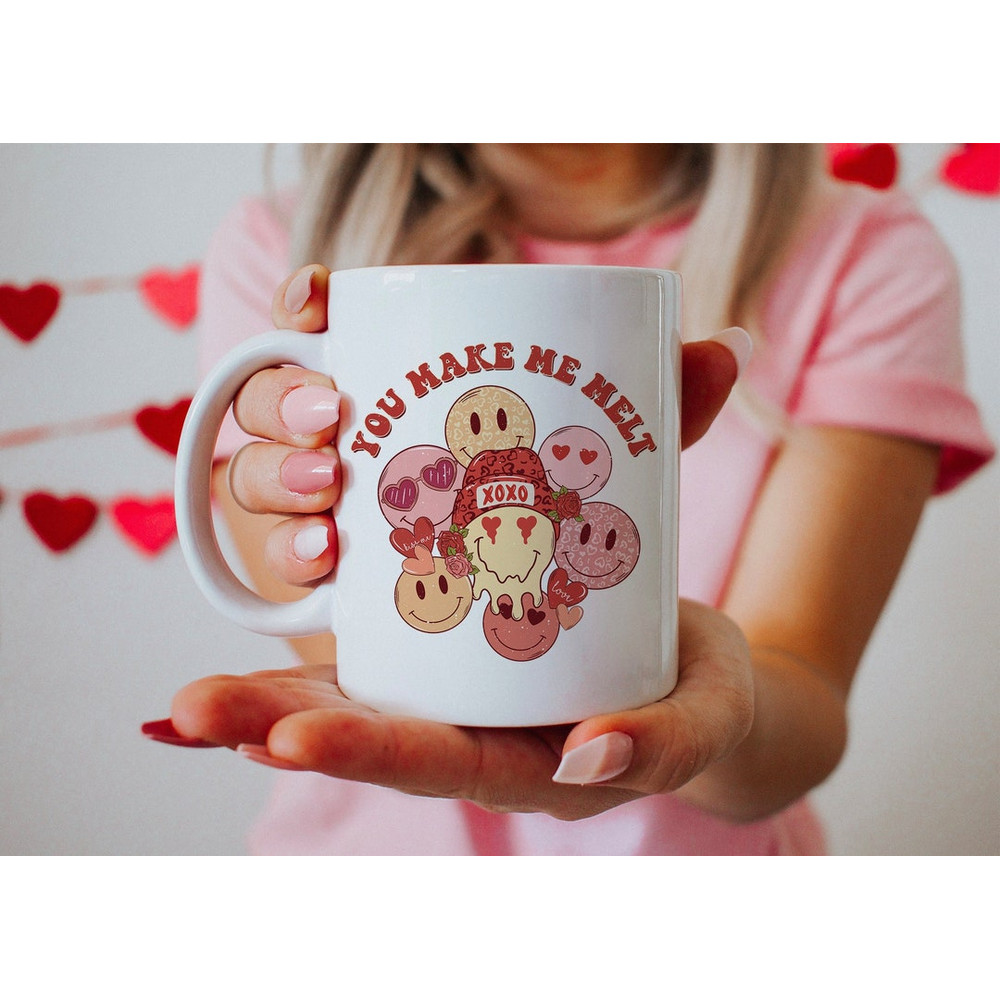 You Make Me Melt Valentines Day, Valentines Day Mug, Retro Valentines Day Mug, Retro Vday Mug - Bluefink.jpg