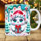 3D Kitten Christmas Mug Wrap, Cat Mug Wrap Sublimation Design PNG, 11oz and 15oz Coffee Cup Template, 3D Cute Puffy Cat Mug Press Design.jpg