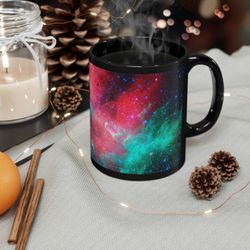 Black Galaxy Mug  Outer Space Mug  Universe Coffee Mug  Celestial Coffee Mug  Green Sky Mug  Cloud Mug  Starry Sky Coffe