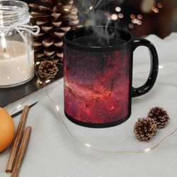 Black Galaxy Mug  Outer Space Mug  Universe Coffee Mug  Celestial Coffee Mug  Red Sky Mug  Cloud Mug  Starry Sky Coffee
