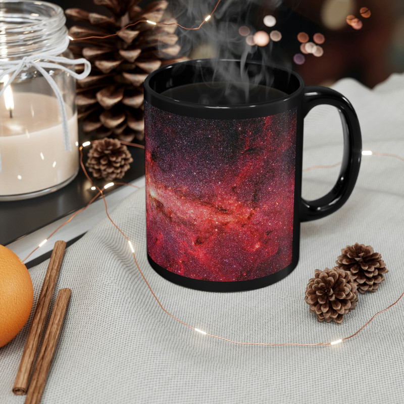 Black Galaxy Mug Outer Space Mug Universe Coffee Mug Celestial Coffee Mug Red Sky Mug Cloud Mug Starry Sky Coffee Mug.jpg