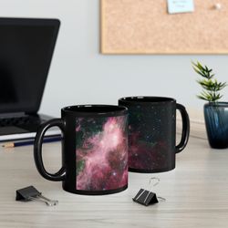 black galaxy mug  outer space mug  universe coffee mug  celestial coffee mug  purple sky mug  cloud mug  starry sky coff