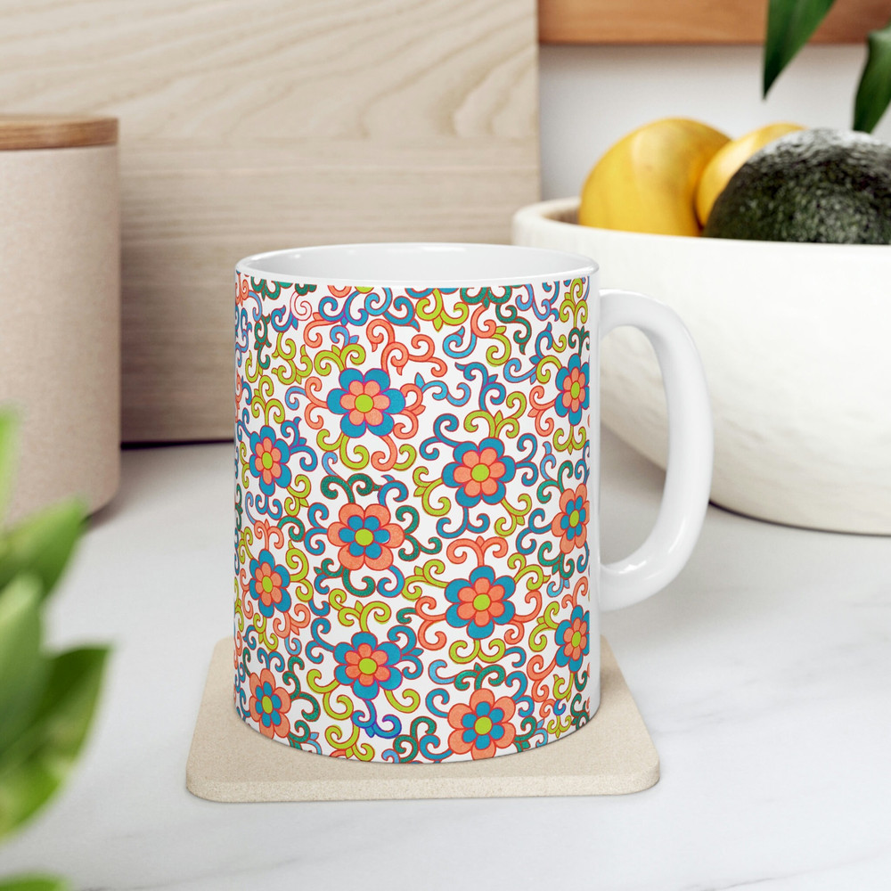 Floral Coffee Mug Flower Patterned Mug Floral Mug Garden Mug Dainty Flower Mug Wildflower Coffee Mug Feminine Coffee Mug 11.jpg