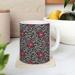 floral coffee mug flower patterned mug floral mug garden mug dainty flower mug wildflower coffee mug feminine coff