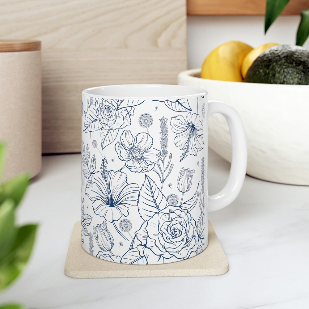 Floral Coffee Mug Flower Patterned Mug Floral Mug Garden Mug Dainty Flower Mug Wildflower Coffee Mug Feminine Coffee Mug 18.jpg