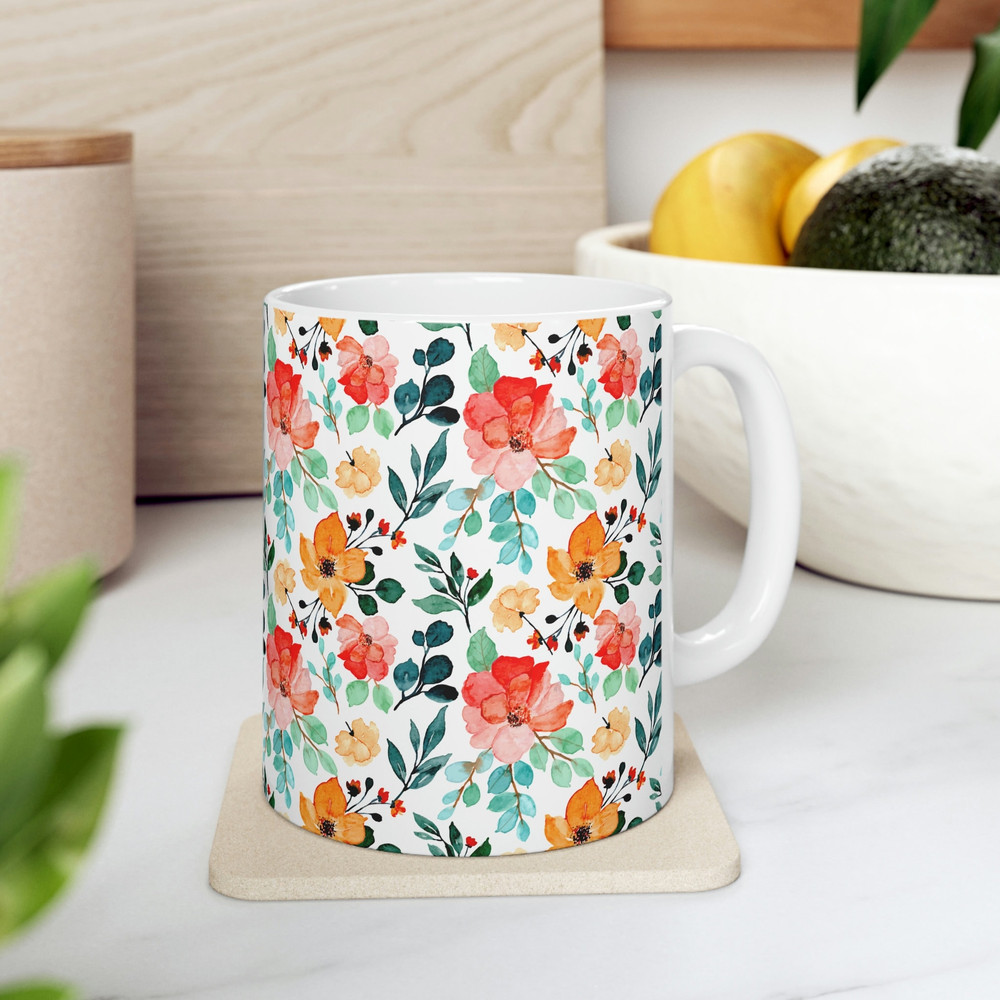 Floral Coffee Mug Flower Patterned Mug Floral Mug Garden Mug Dainty Flower Mug Wildflower Coffee Mug Feminine Coffee Mug 1.jpg