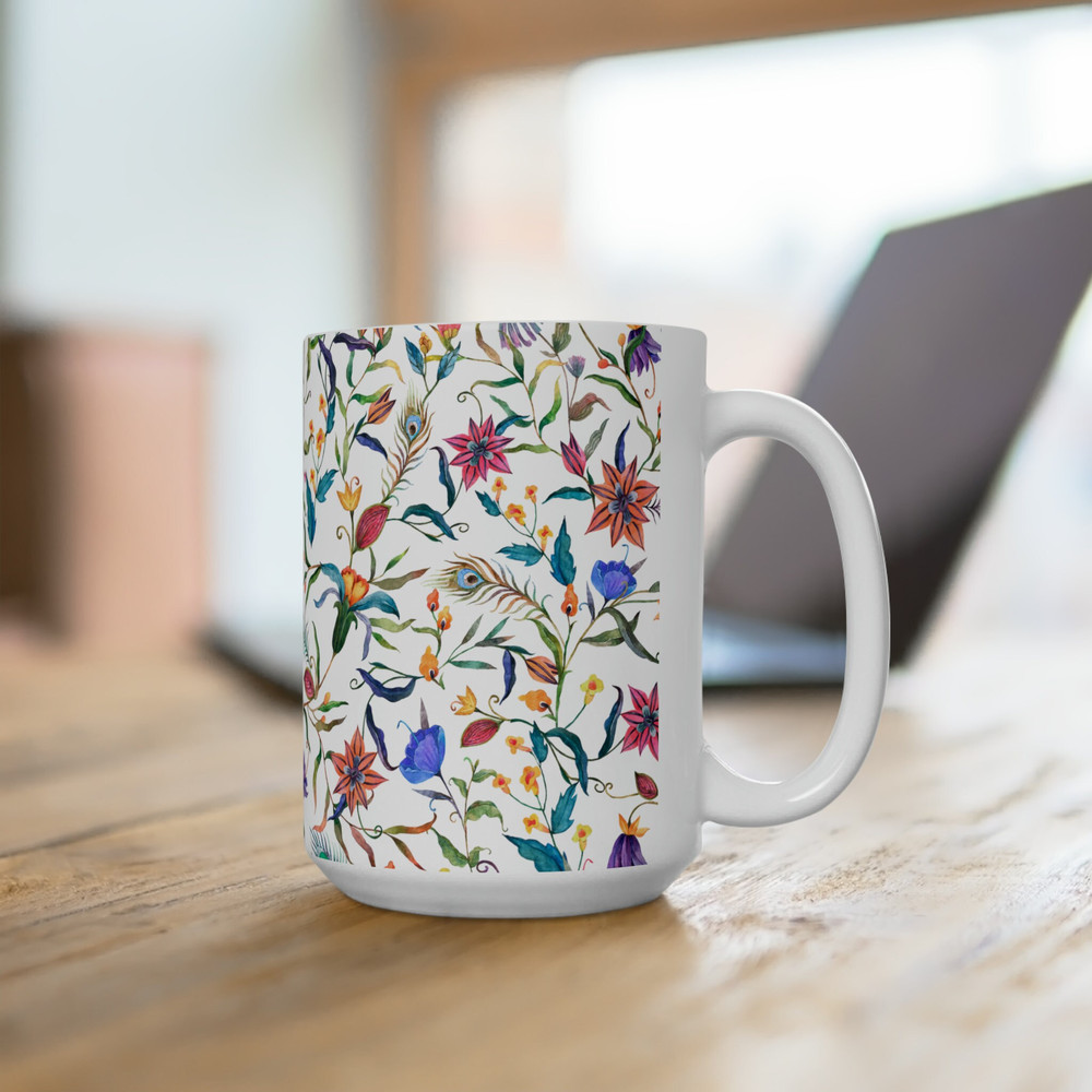 Floral Coffee Mug Flower Patterned Mug Floral Mug Garden Mug Dainty Flower Mug Wildflower Coffee Mug Feminine Coffee Mug 102.jpg