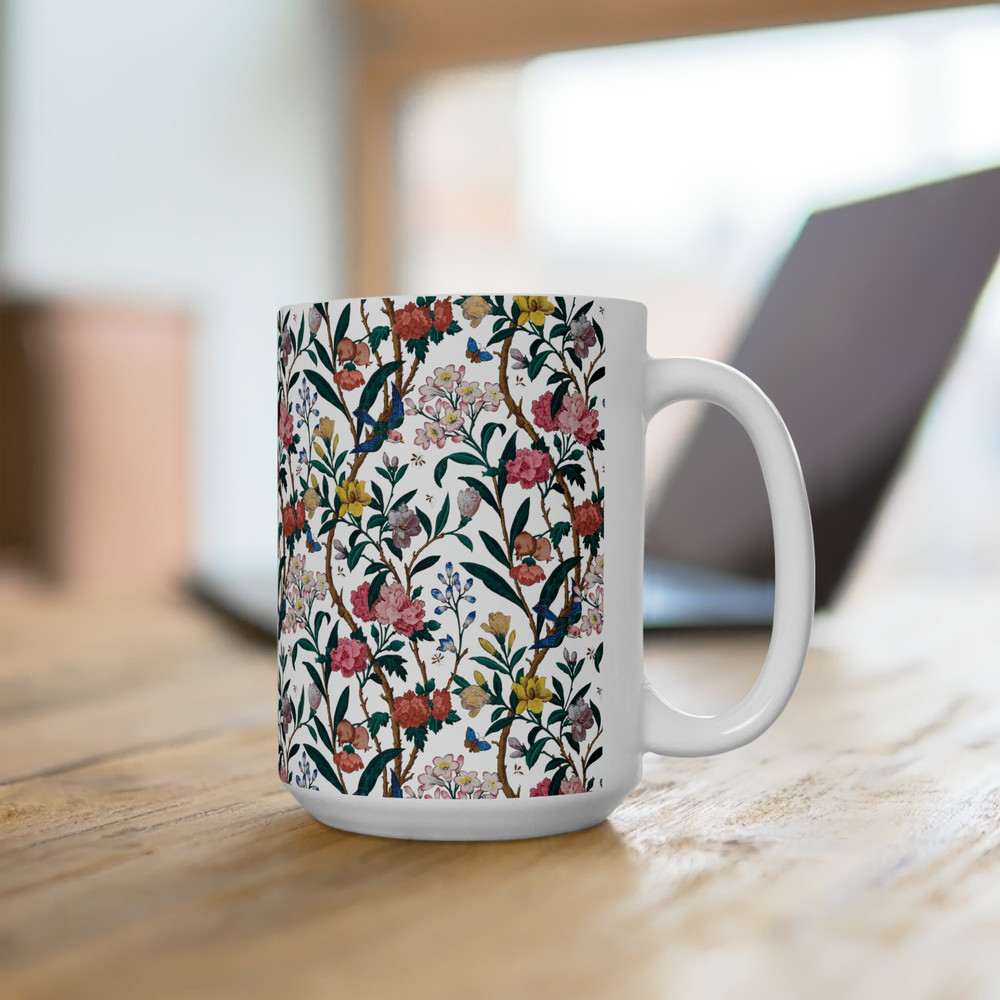 Floral Coffee Mug Flower Patterned Mug Floral Mug Garden Mug Dainty Flower Mug Wildflower Coffee Mug Feminine Coffee Mug 103.jpg