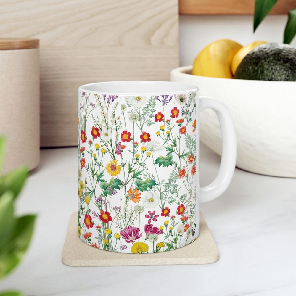Floral Coffee Mug Flower Patterned Mug Floral Mug Garden Mug Dainty Flower Mug Wildflower Coffee Mug Feminine Coffee Mug 104.jpg