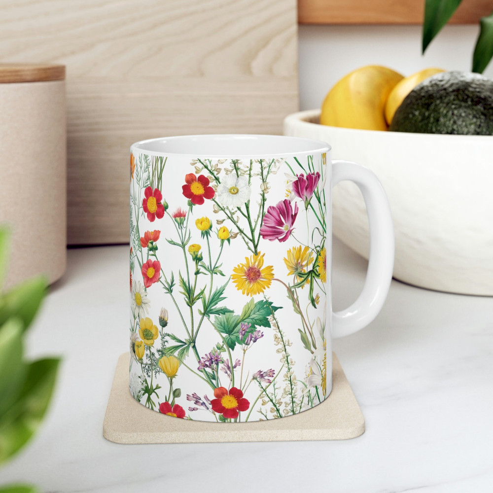 Floral Coffee Mug Flower Patterned Mug Floral Mug Garden Mug Dainty Flower Mug Wildflower Coffee Mug Feminine Coffee Mug 107.jpg