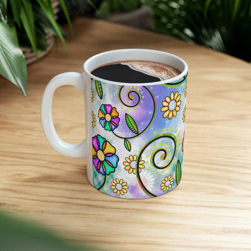 Floral Coffee Mug Flower Patterned Mug Floral Mug Garden Mug Dainty Flower Mug Wildflower Coffee Mug Feminine Coffee Mug 114.jpg