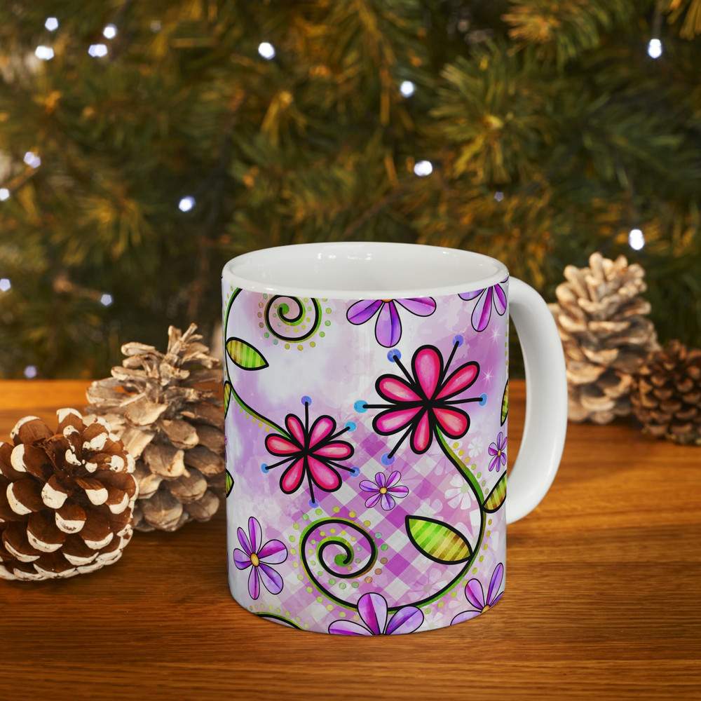 Floral Coffee Mug Flower Patterned Mug Floral Mug Garden Mug Dainty Flower Mug Wildflower Coffee Mug Feminine Coffee Mug 118.jpg