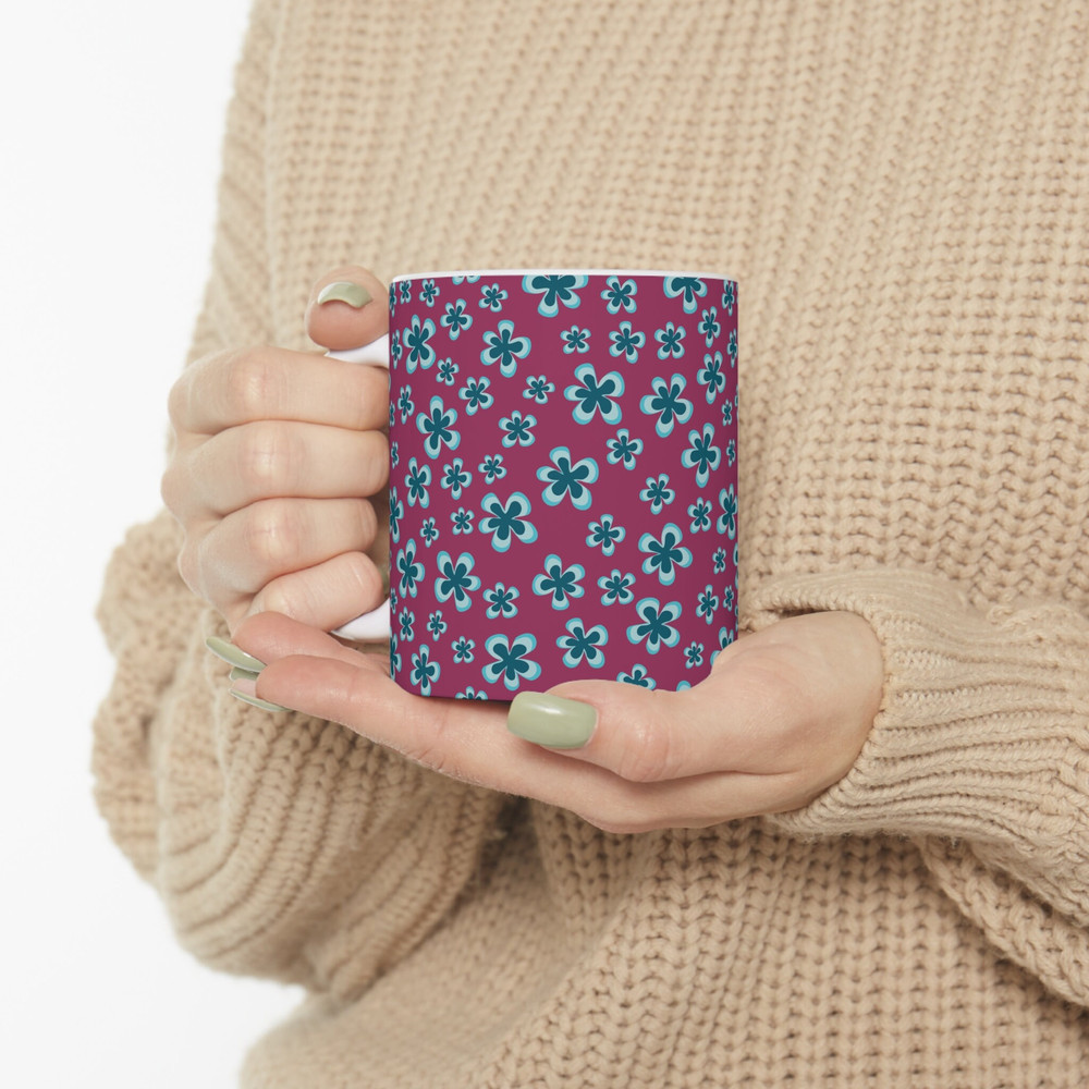 Floral Coffee Mug Flower Patterned Mug Floral Mug Garden Mug Dainty Flower Mug Wildflower Coffee Mug Feminine Coffee Mug 141.jpg