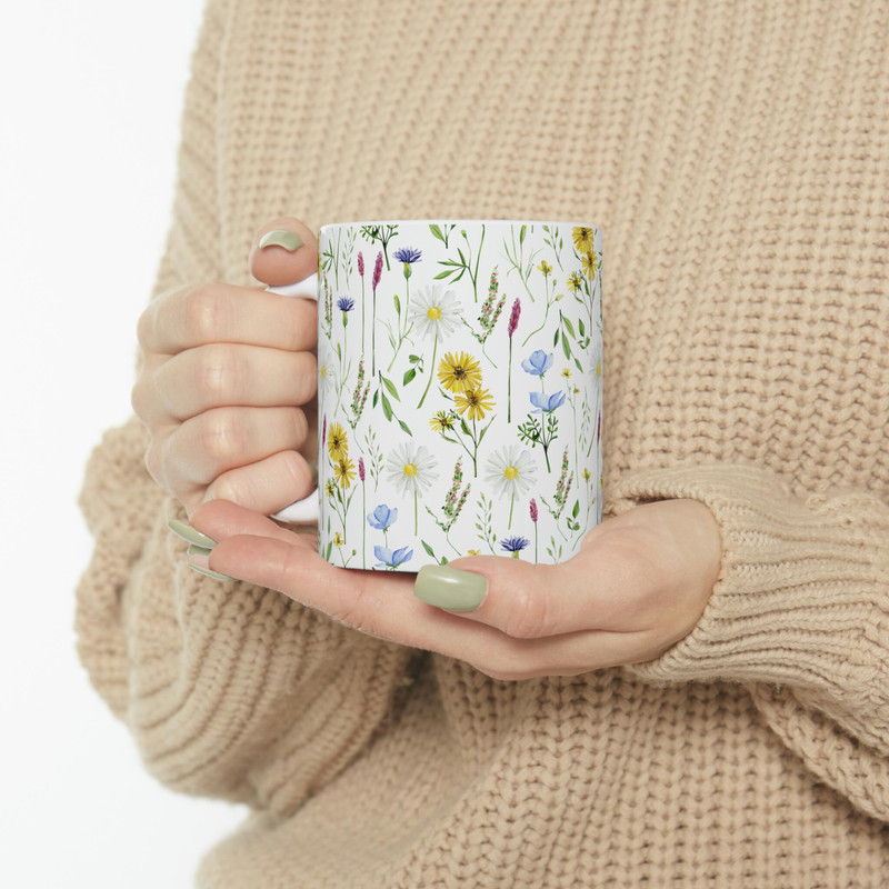 Floral Coffee Mug Flower Patterned Mug Floral Mug Garden Mug Dainty Flower Mug Wildflower Coffee Mug Feminine Coffee Mug 16.jpg