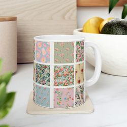floral coffee mug flower patterned mug floral mug garden mug dainty flower mug wildflower coffee mug feminine coffee mug