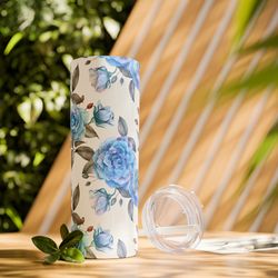 floral tumbler flower patterned tumbler 20 oz floral skinny tumbler garden tumbler dainty flower tumbler wildflower tumb